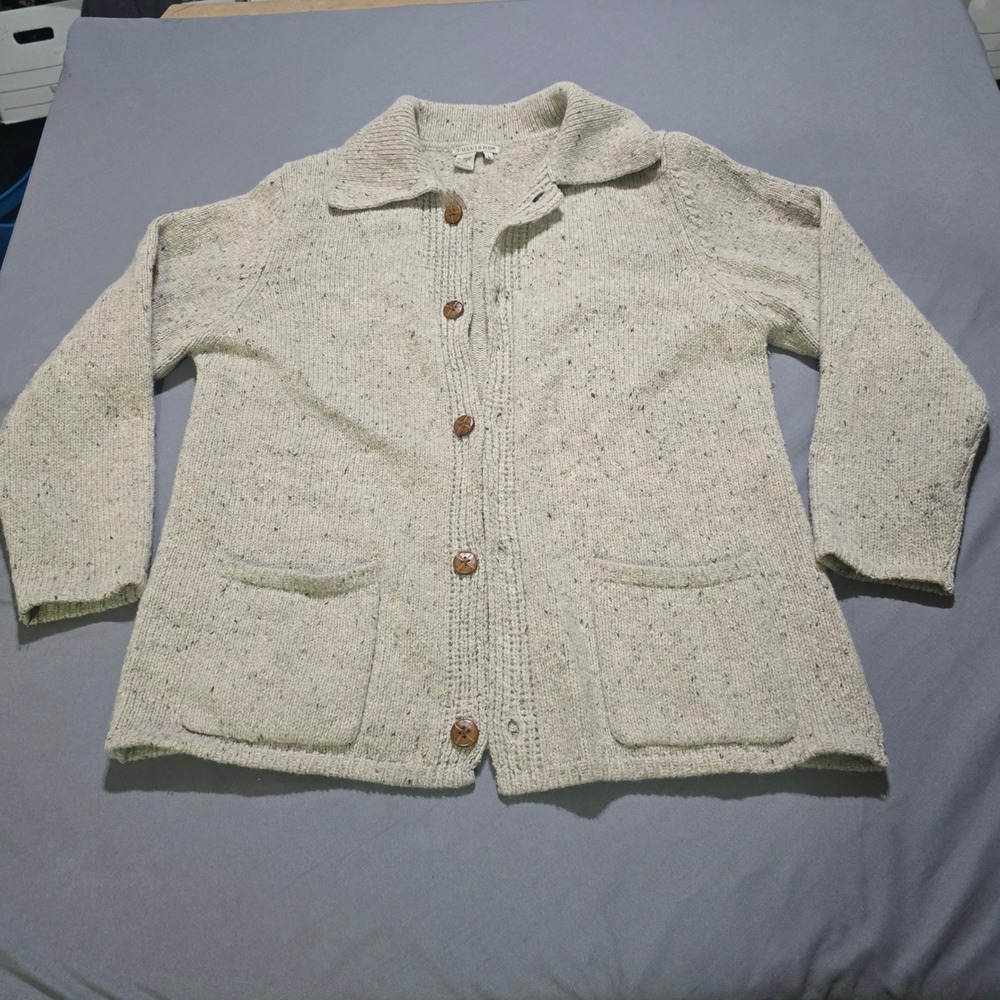 Tulliano Cardigan Mens Large Oatmeal Lambswool Cashmere Button Front Sweater